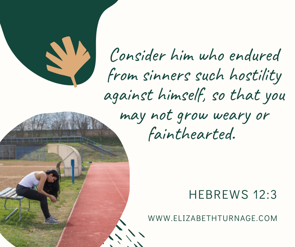 Consider him who endured from sinners such hostility against himself, so that you may not grow weary or fainthearted. Hebrews 12:3