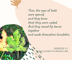Then the eyes of both were opened, and they knew that they were naked. And they sewed fig leaves together and made themselves loincloths. Genesis 3:7
