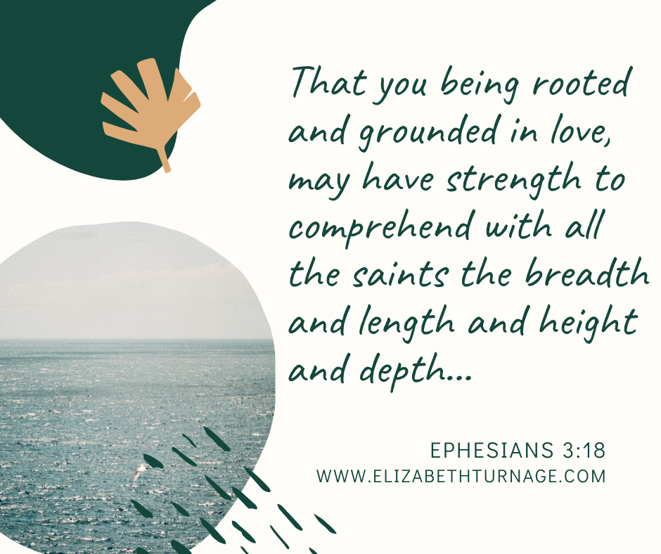 That you being rooted and grounded in love, may have strength to comprehend with all the saints the breadth and length and height and depth…Eph. 3:18