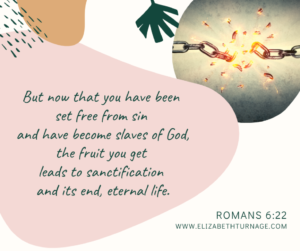 But now that you have been set free from sin and have become slaves of God, the fruit you get leads to sanctification and its end, eternal life. Romans 6:22