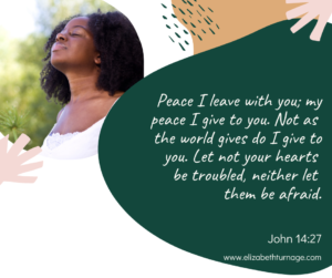 Peace I leave with you; my peace I give to you. Not as the world gives do I give to you. Let not your hearts be troubled, neither let them be afraid. John 14:27