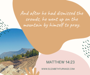 And after he had dismissed the crowds, he went up on the mountain by himself to pray. Matthew 14:23
