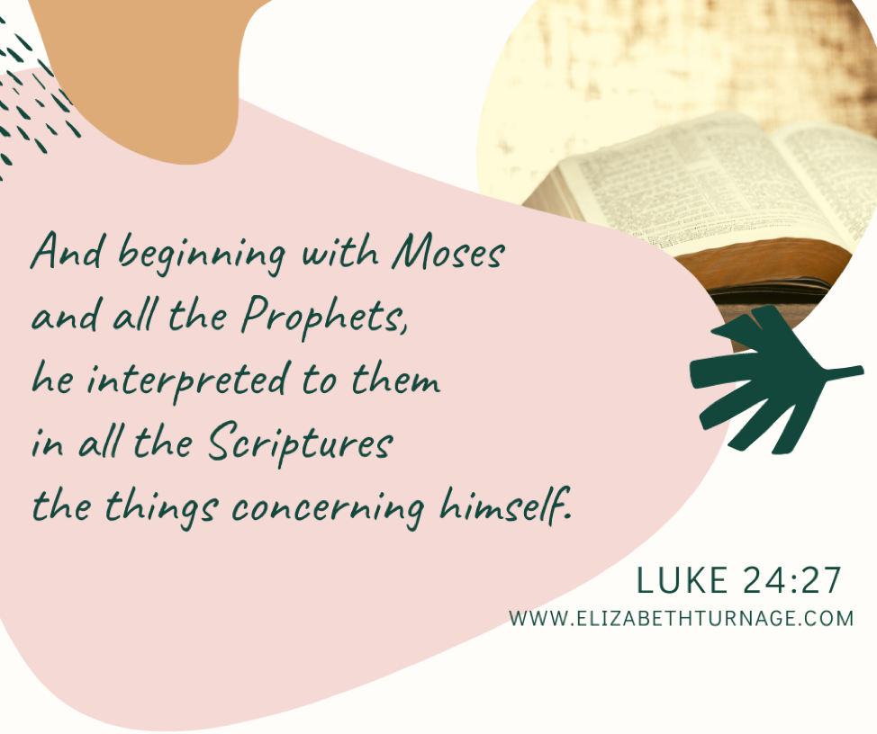 And beginning with Moses and all the Prophets, he interpreted to them in all the Scriptures the things concerning himself. Luke 24:27.