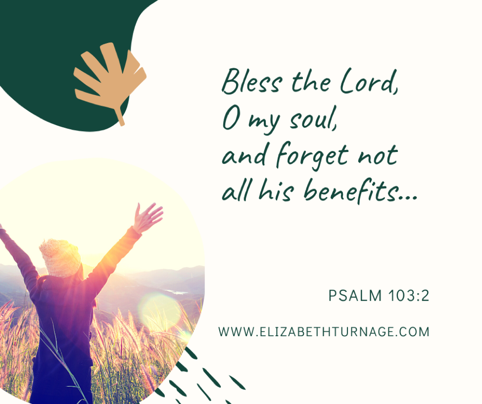 Bless the Lord, O my soul, and forget not all his benefits…Psalm 103:2