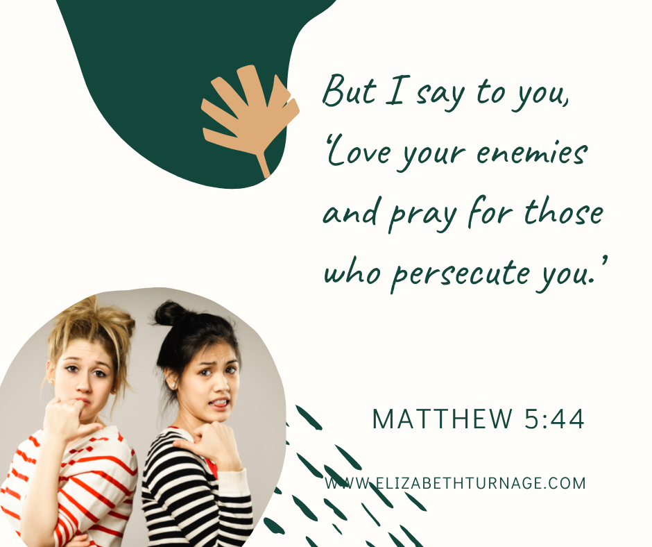 But I say to you, ‘Love your enemies and pray for those who persecute you.’ Matthew 5:44
