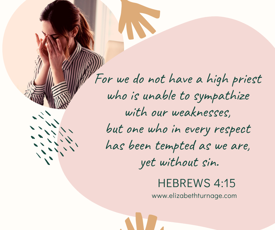 Heb 4.15 For we do not have a high priest who is unable to sympathize with our weaknesses, but one who in every respect has been tempted as we are, yet without sin. Hebrews 4:15
