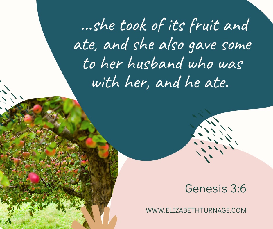 matt 6:12 – Gen. 3.6 …she took of its fruit and ate, and she also gave some to her husband who was with her, and he ate. Genesis 3:6