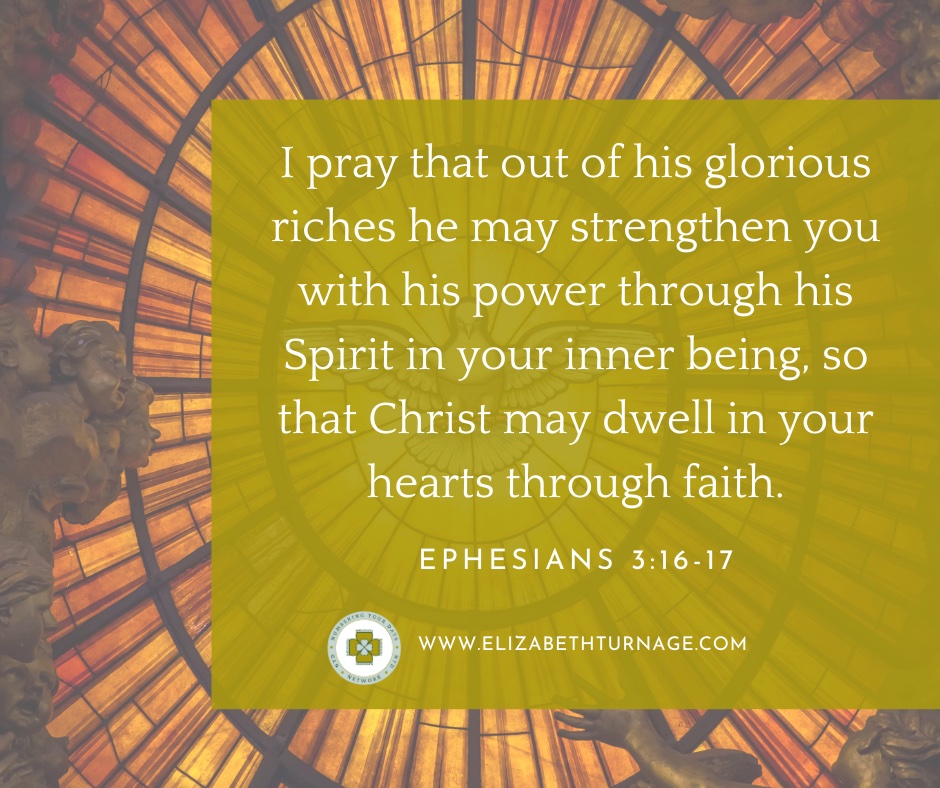 Daily Prayer Facebook Post (Landscape)) – EPH 3:16-17 I pray that out of his glorious riches he may strengthen you with his power through his Spirit in your inner being, so that Christ may dwell in your hearts through faith. Ephesians 3:16-17