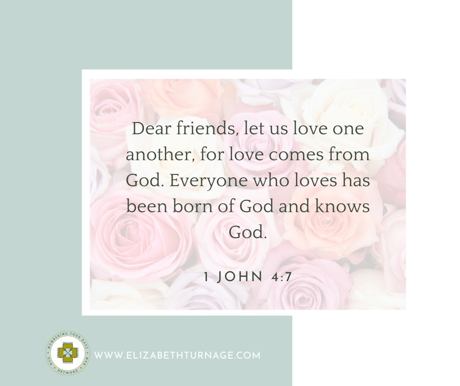 1 John 47 Dear friends, let us love one another, for love comes from God. Everyone who loves has been born of God and knows God. 1 John 4:7