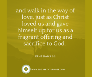 and walk in the way of love, just as Christ loved us and gave himself up for us as a fragrant offering and sacrifice to God. Ephesians 5:2