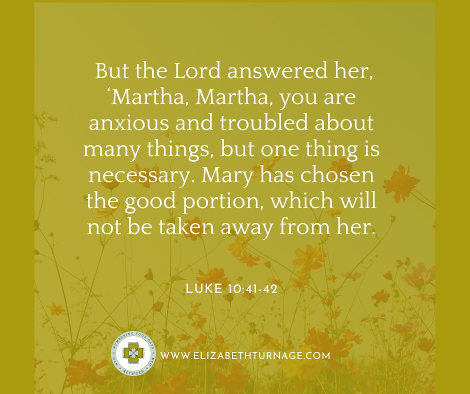 Daily Prayer Facebook Post (Landscape)) – LUKE 10:41-42 But the Lord answered her, ‘Martha, Martha, you are anxious and troubled about many things, but one thing is necessary. Mary has chosen the good portion, which will not be taken away from her.’ Luke 10:41-42