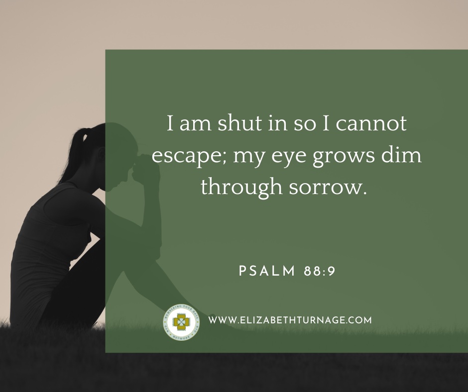Daily Prayer Facebook Post (Landscape)) – Psalm 88:9 I am shut in so I cannot escape; my eye grows dim through sorrow. Psalm 88:9