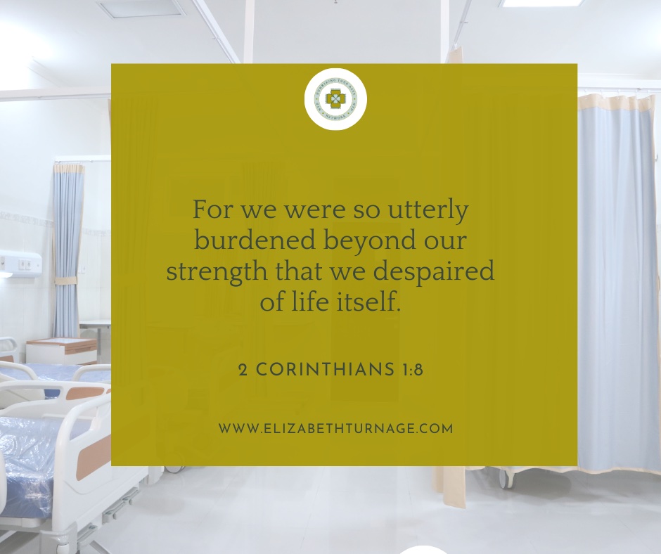 Daily Prayer Facebook Post (Landscape)) – 2 Corinthians 1:8 For we were so utterly burdened beyond our strength that we despaired of life itself. 2 Corinthians 1:8