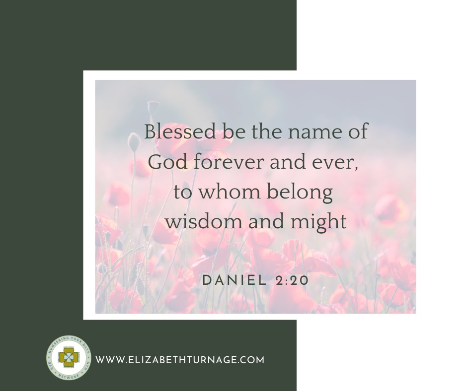 Daily Prayer Facebook Post (Landscape)) – DANIEL 2:20 Blessed be the name of God forever and ever, to whom belong wisdom and might. Daniel 2:20