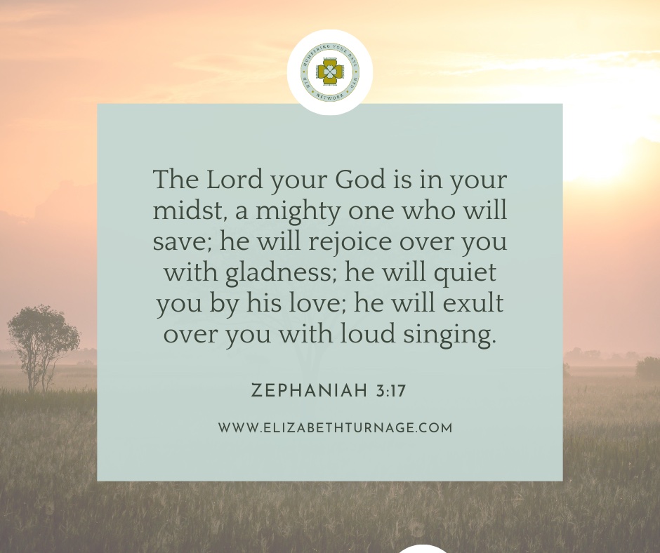 Daily Prayer Facebook Post (Landscape)) – ZEPHANIAH 3:17 The Lord your God is in your midst, a mighty one who will save; he will rejoice over you with gladness; he will quiet you by his love; he will exult over you with loud singing. Zephaniah 3:17