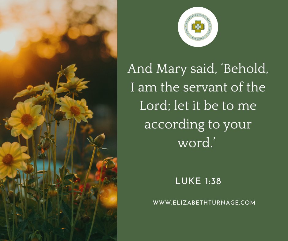 And Mary said, ‘Behold, I am the servant of the Lord; let it be to me according to your word.’