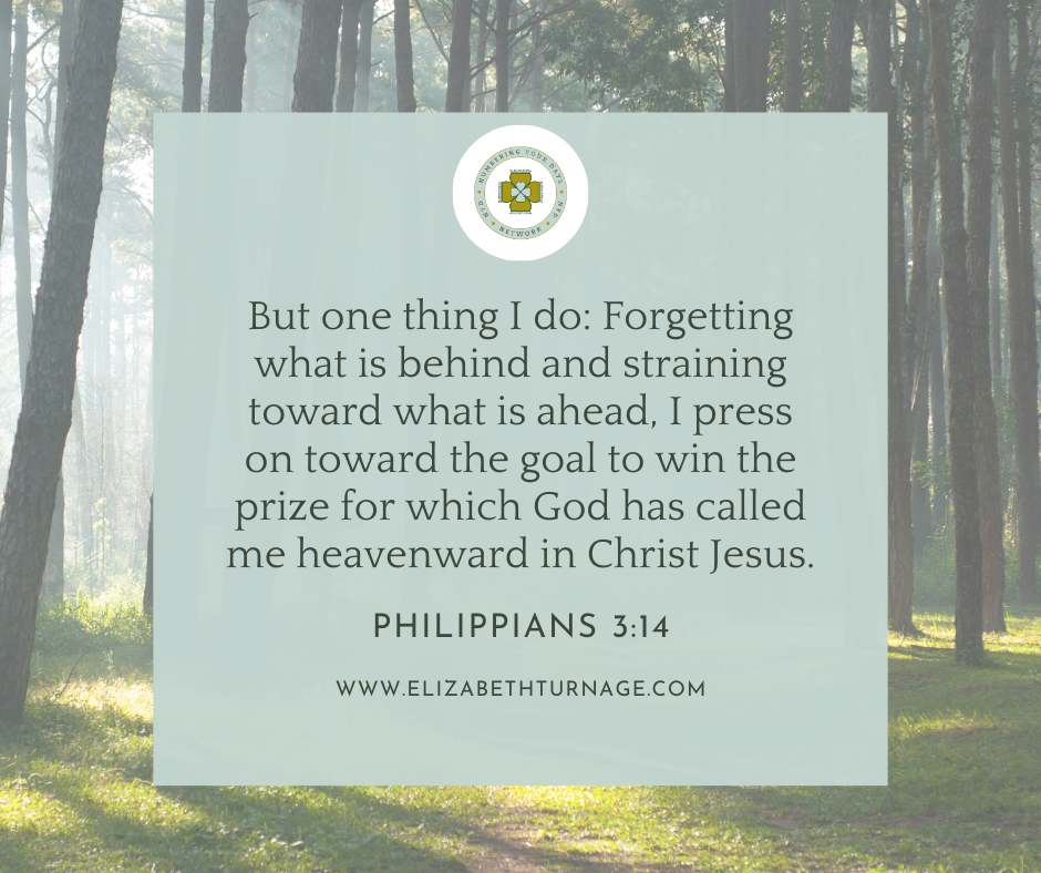 Philippians 314 But one thing I do: Forgetting what is behind and straining toward what is ahead, I press on toward the goal to win the prize for which God has called me heavenward in Christ Jesus.