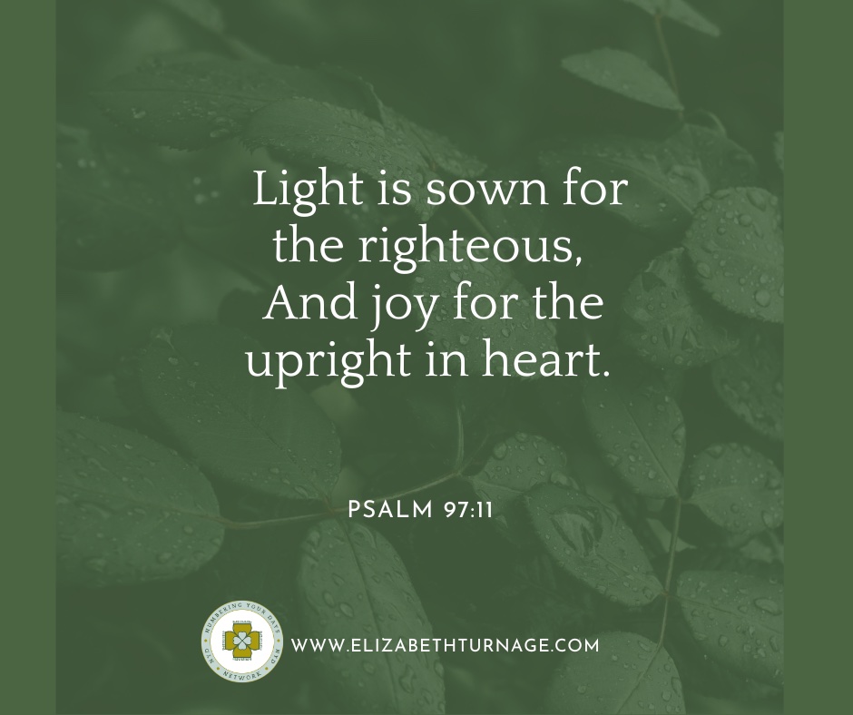 Light is sown for the righteous, And joy for the upright in heart.