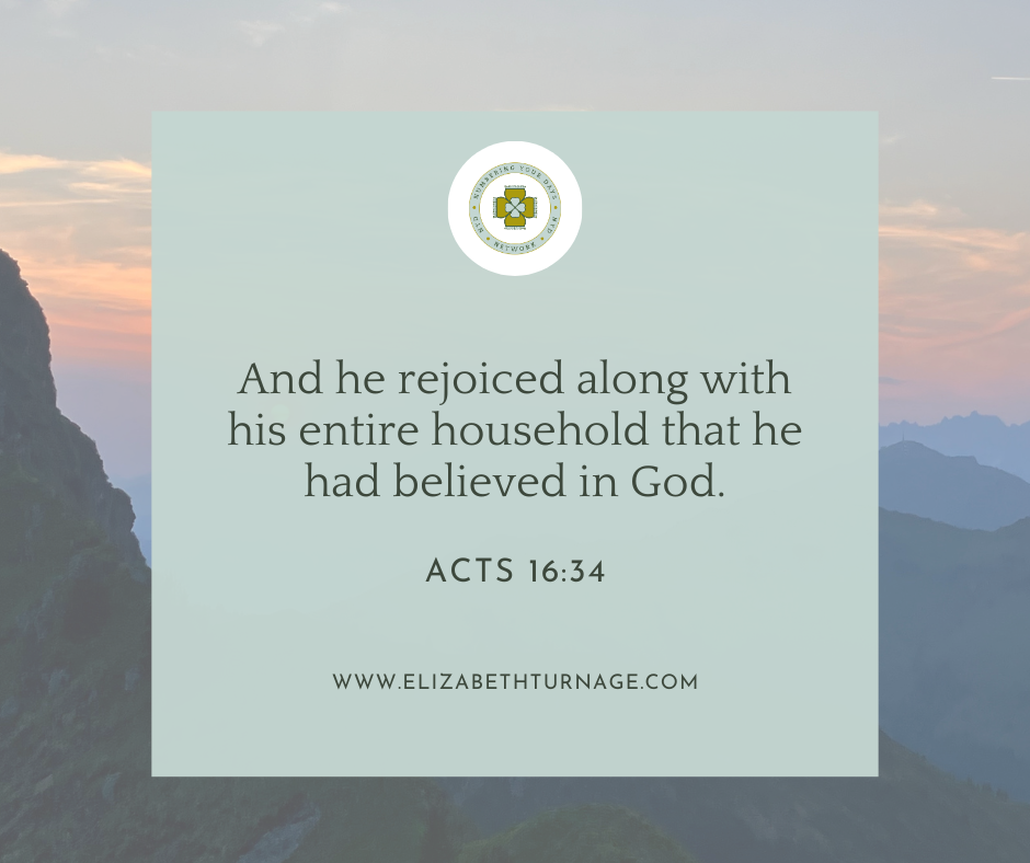 And he rejoiced along with his entire household that he had believed in God.
