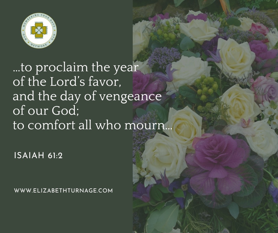 …to proclaim the year of the Lord’s favor, and the day of vengeance of our God; to comfort all who mourn…